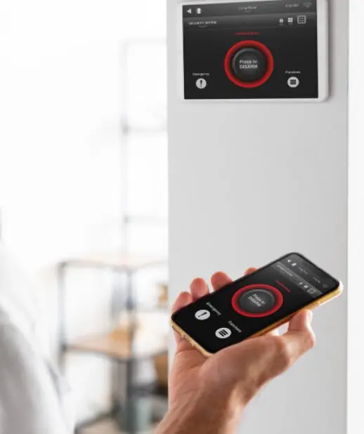 Fire alarm panel being configured with a mobile app